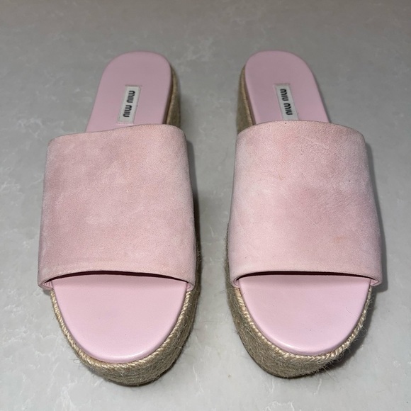 Miu Miu Pink Platform Espadrille Sandals GUC - Picture 3 of 8